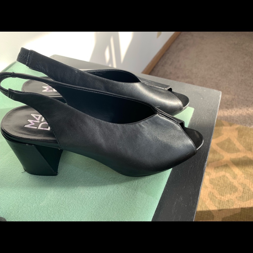 Anthropologie M4DE leather slingback heels sz 9